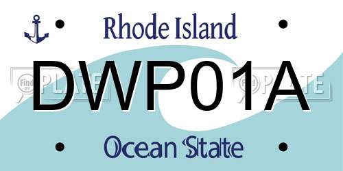 DWP01A Rhode Island License Plate