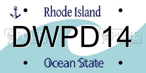 DWPD14 Rhode Island License Plate
