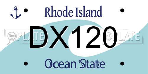 DX120 Rhode Island License Plate
