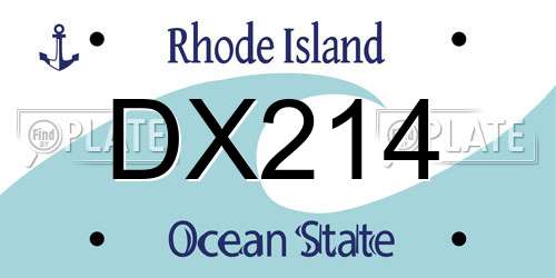 DX214 Rhode Island License Plate