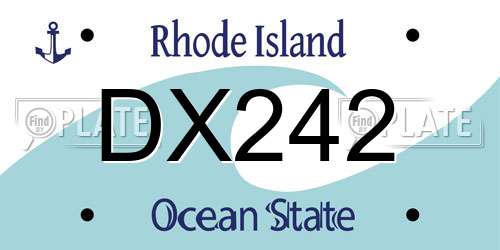 DX242 Rhode Island License Plate