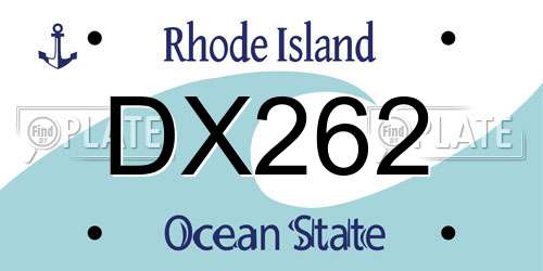 DX262 Rhode Island License Plate