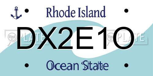 DX2E1O Rhode Island License Plate