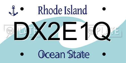 DX2E1Q Rhode Island License Plate
