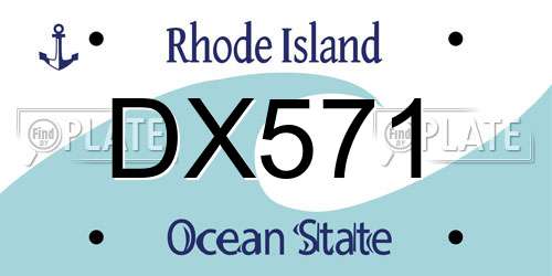 DX571 Rhode Island License Plate