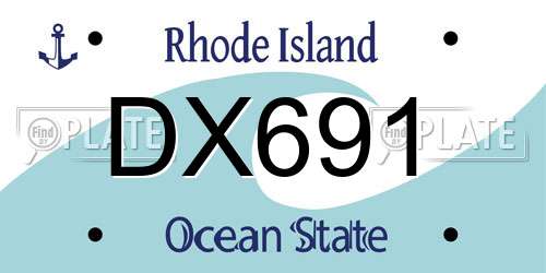 DX691 Rhode Island License Plate