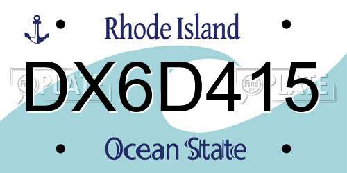 DX6D415 Rhode Island License Plate