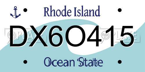 DX6O415 Rhode Island License Plate