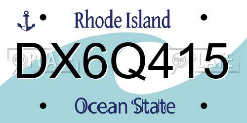 DX6Q415 Rhode Island License Plate