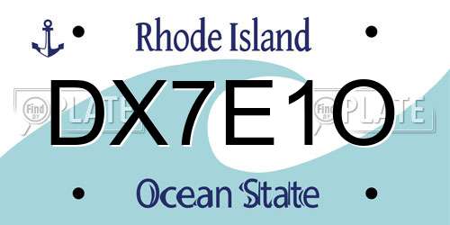 DX7E1O Rhode Island License Plate