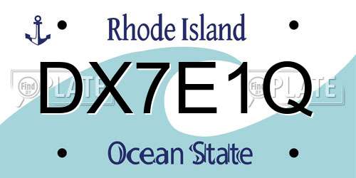 DX7E1Q Rhode Island License Plate