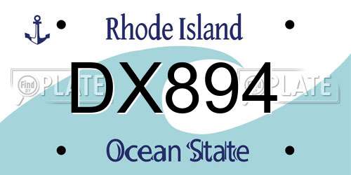 DX894 Rhode Island License Plate