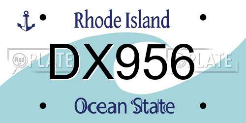 DX956 Rhode Island License Plate
