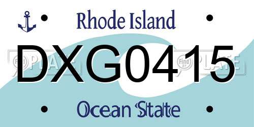 DXG0415 Rhode Island License Plate