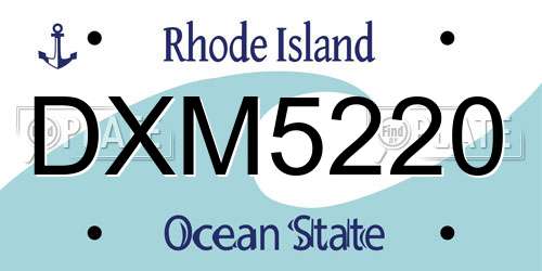 DXM5220 Rhode Island License Plate