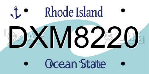DXM8220 Rhode Island License Plate