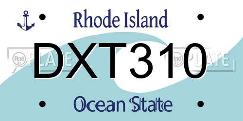 DXT310 Rhode Island License Plate