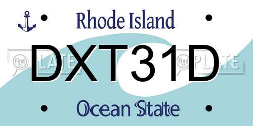 DXT31D Rhode Island License Plate