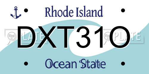 DXT31O Rhode Island License Plate