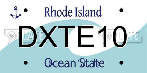 DXTE10 Rhode Island License Plate
