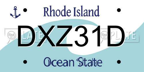 DXZ31D Rhode Island License Plate