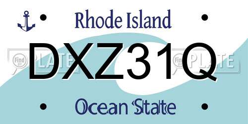 DXZ31Q Rhode Island License Plate