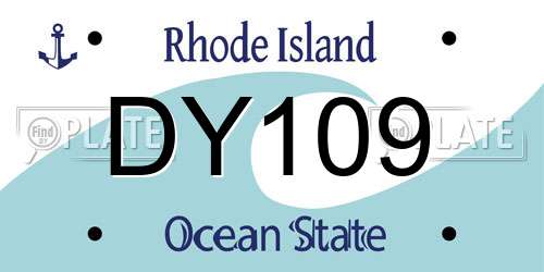 DY109 Rhode Island License Plate