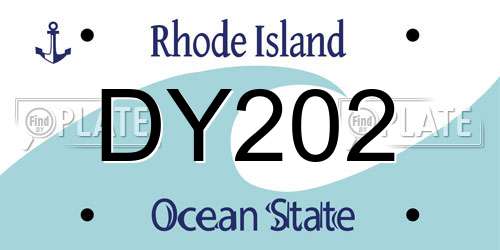 DY202 Rhode Island License Plate