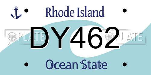 DY462 Rhode Island License Plate