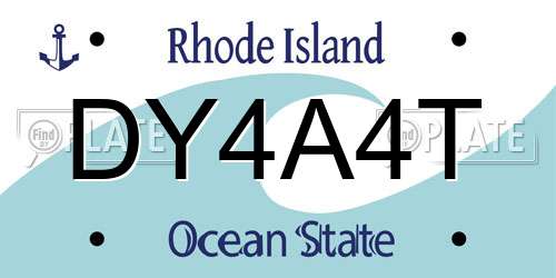 DY4A4T Rhode Island License Plate