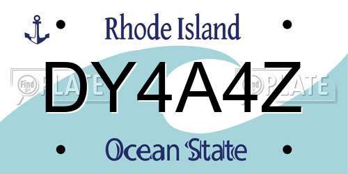 DY4A4Z Rhode Island License Plate
