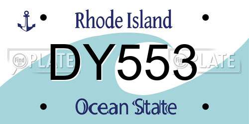 DY553 Rhode Island License Plate