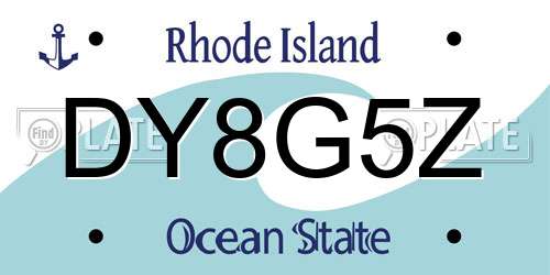 DY8G5Z Rhode Island License Plate