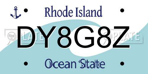 DY8G8Z Rhode Island License Plate