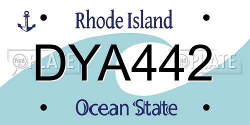 DYA442 Rhode Island License Plate