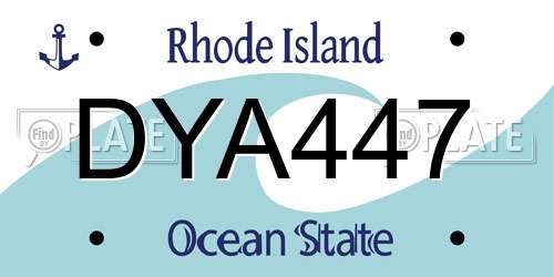 DYA447 Rhode Island License Plate