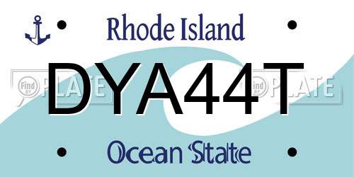 DYA44T Rhode Island License Plate