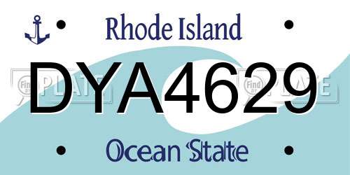 DYA4629 Rhode Island License Plate