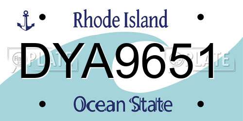 DYA9651 Rhode Island License Plate