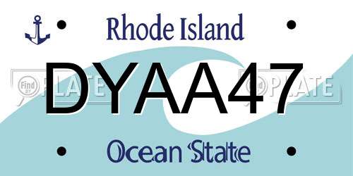 DYAA47 Rhode Island License Plate