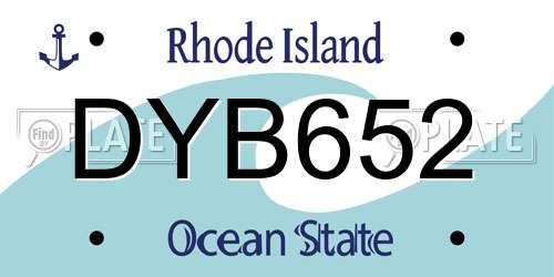 DYB652 Rhode Island License Plate
