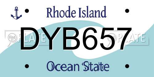 DYB657 Rhode Island License Plate