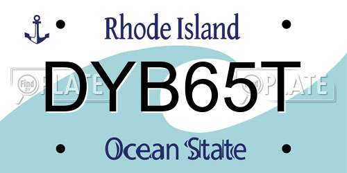 DYB65T Rhode Island License Plate