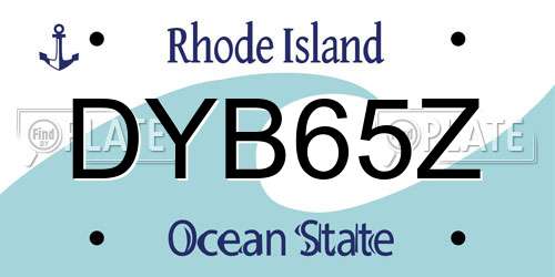 DYB65Z Rhode Island License Plate
