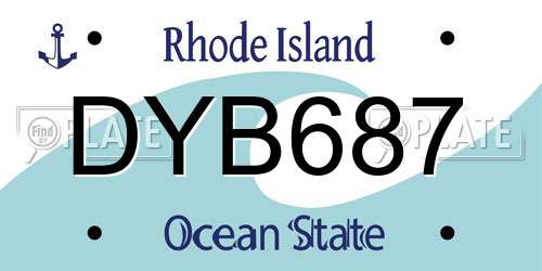DYB687 Rhode Island License Plate
