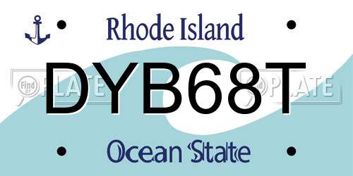 DYB68T Rhode Island License Plate