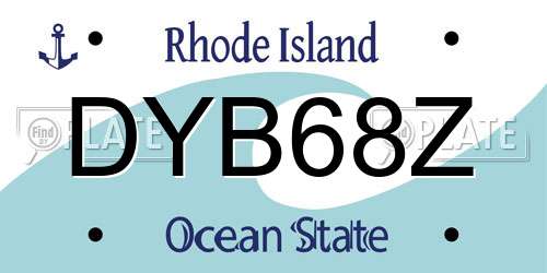 DYB68Z Rhode Island License Plate