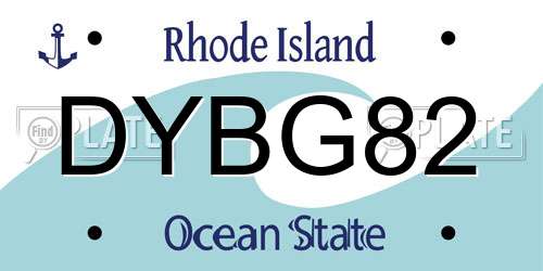 DYBG82 Rhode Island License Plate