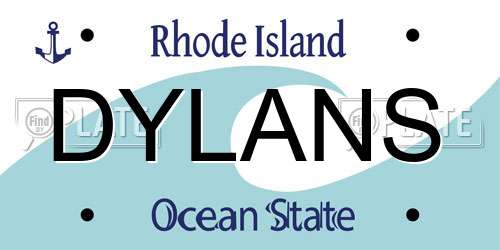 DYLANS Rhode Island License Plate