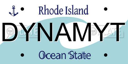 DYNAMYT Rhode Island License Plate